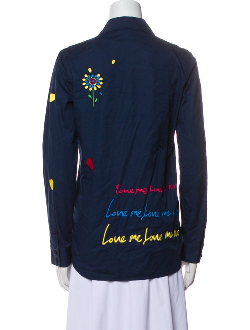Mira Mikati Printed Long Sleeve Button-Up Top