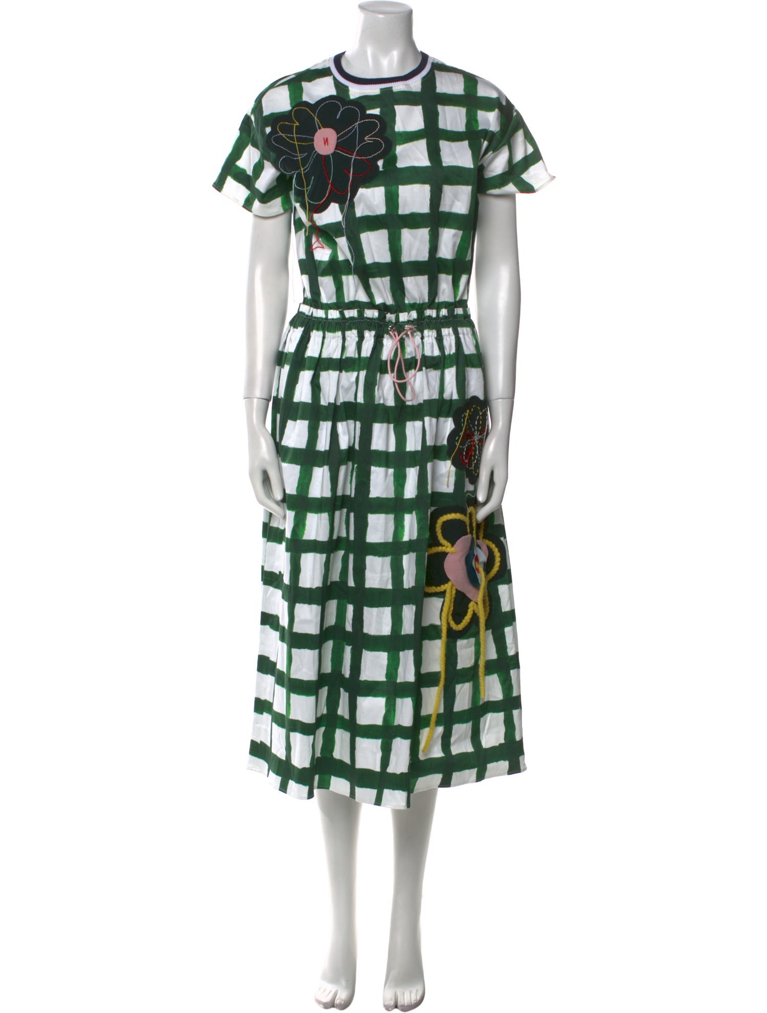 Mira Mikati Plaid Print Long Dress