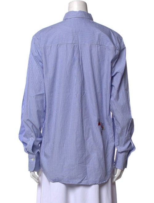 Mira Mikati Striped Long Sleeve Button-Up Top