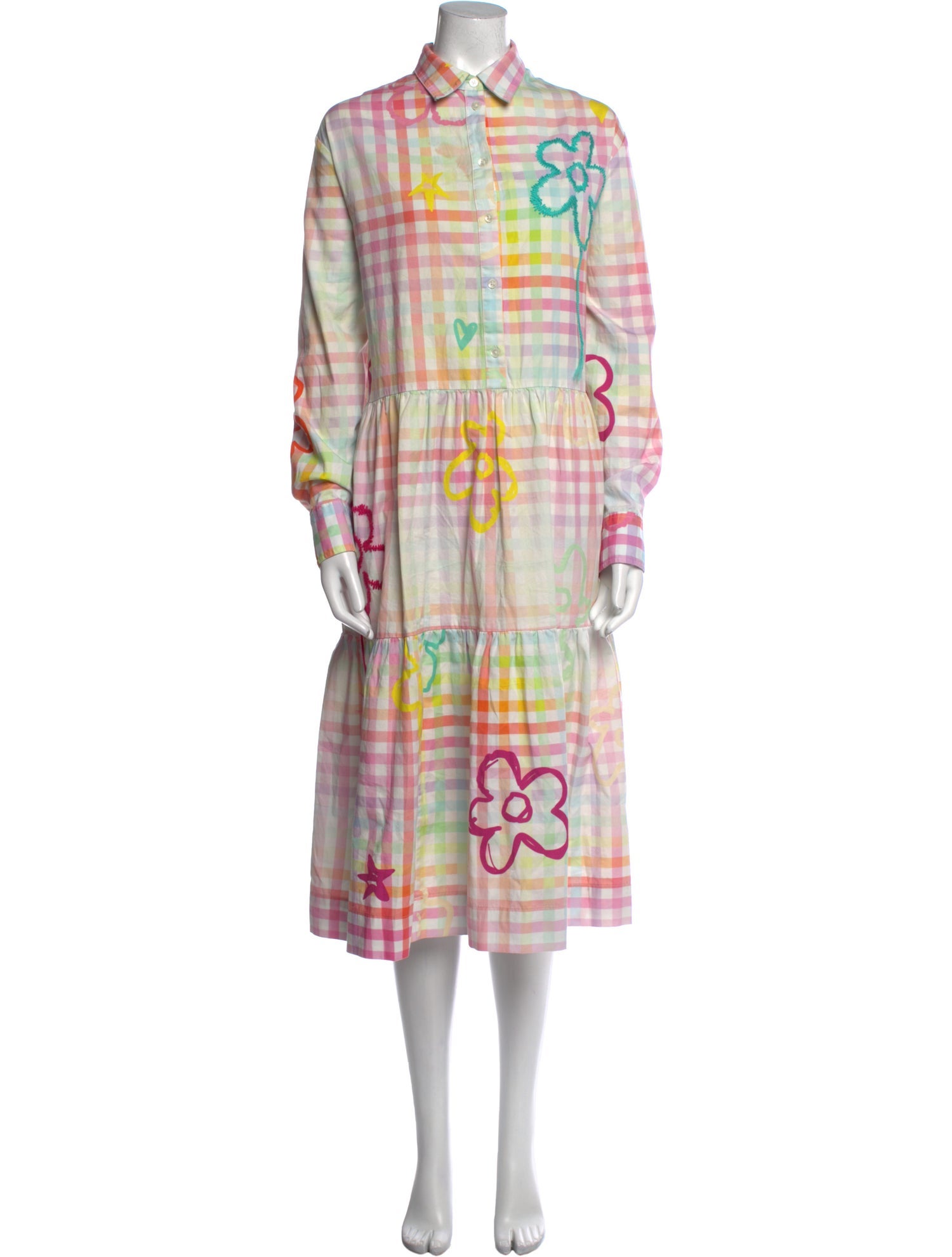 Mira Mikati Plaid Print Midi Length Dress