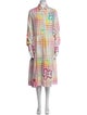 Mira Mikati Plaid Print Midi Length Dress