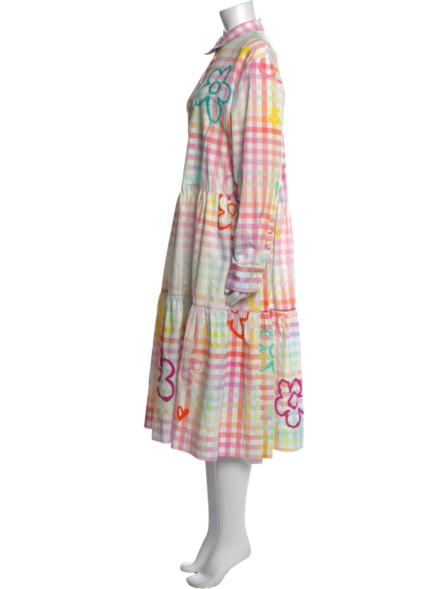 Mira Mikati Plaid Print Midi Length Dress