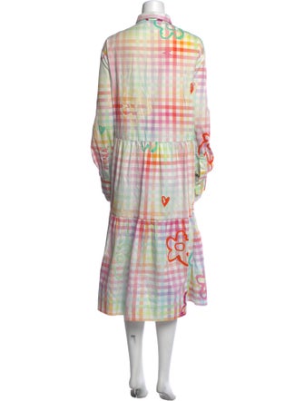 Mira Mikati Plaid Print Midi Length Dress
