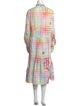 Mira Mikati Plaid Print Midi Length Dress