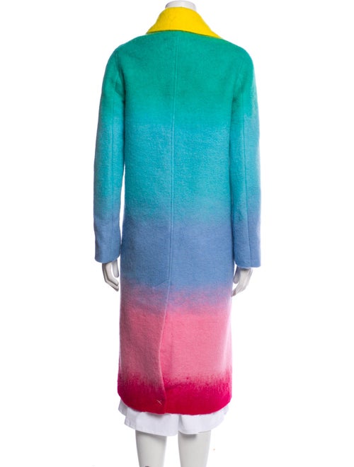 Mira Mikati Wool Tweed Pattern Faux Fur Coat