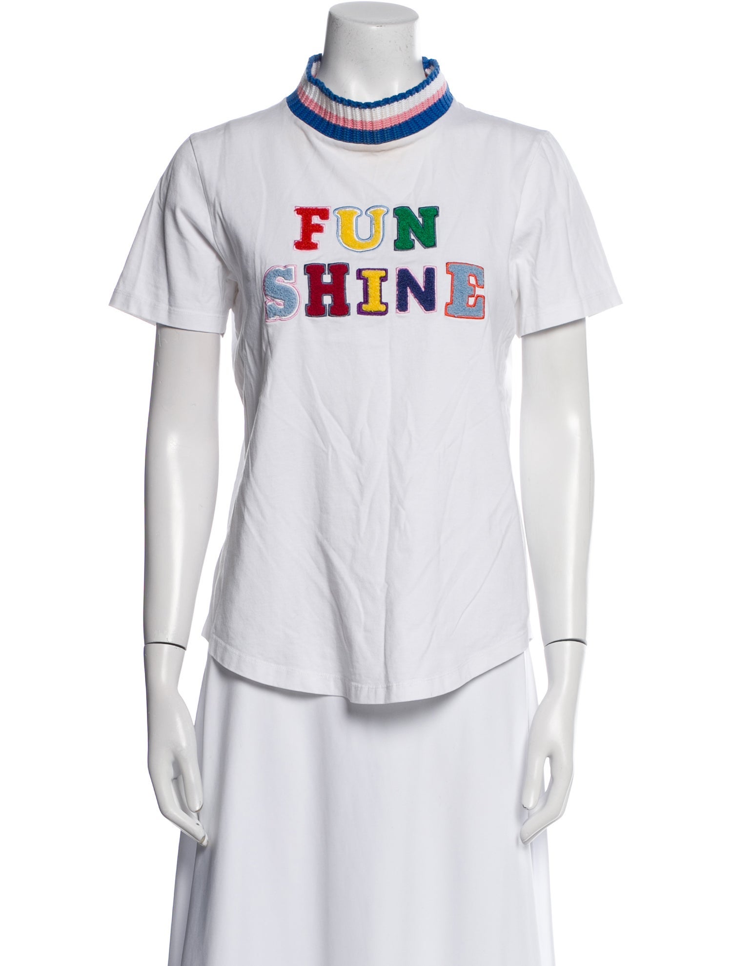 Mira Mikati Graphic Print Mock Neck T-Shirt