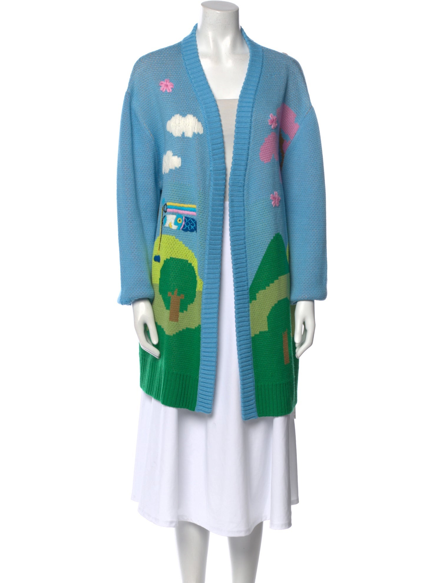 Mira Mikati Printed Open Front Sweater