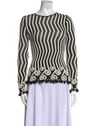 Meadham Kirchhoff Striped Bateau Neckline Blouse
