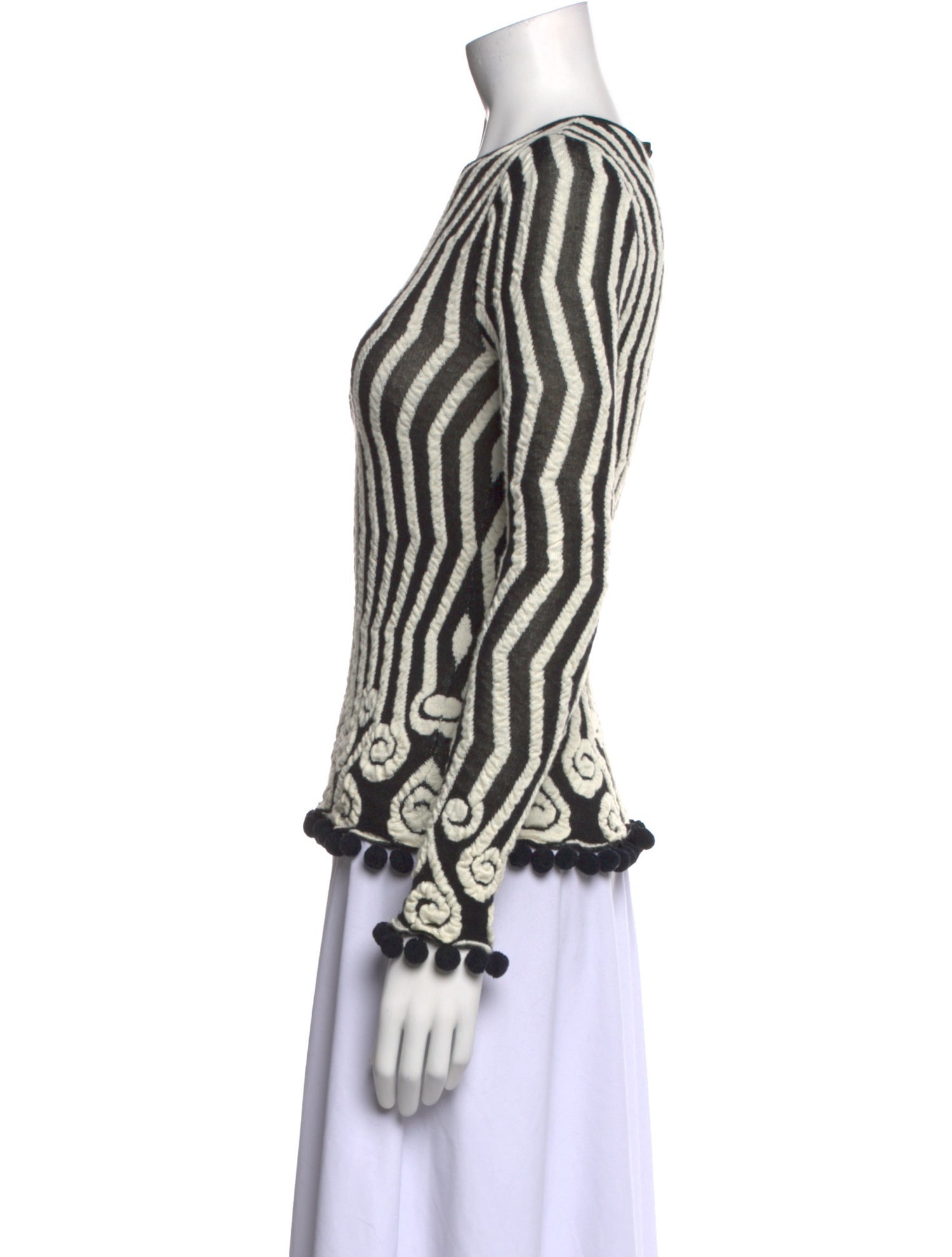 Meadham Kirchhoff Striped Bateau Neckline Blouse