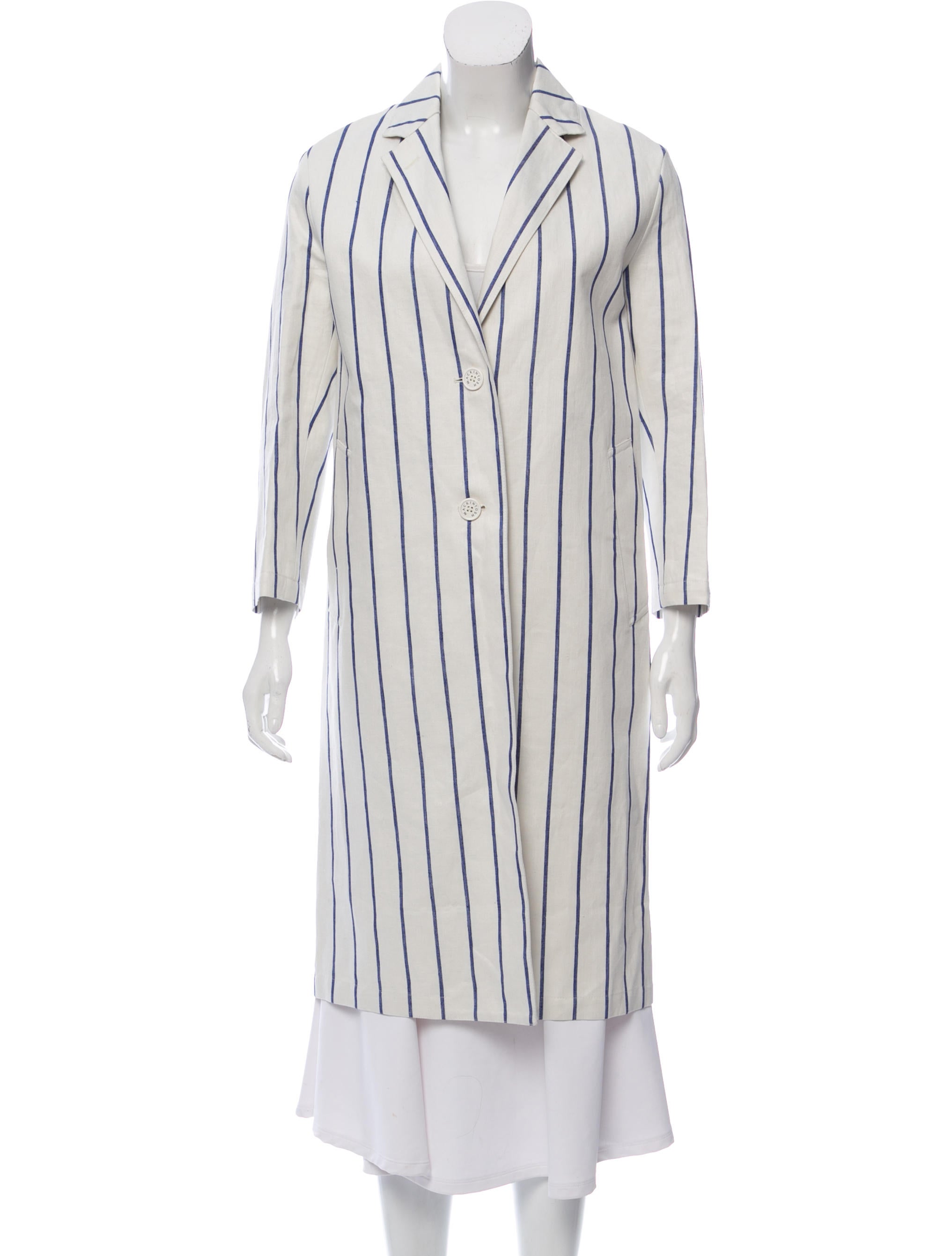 Mackintosh Long Striped Linen Coat