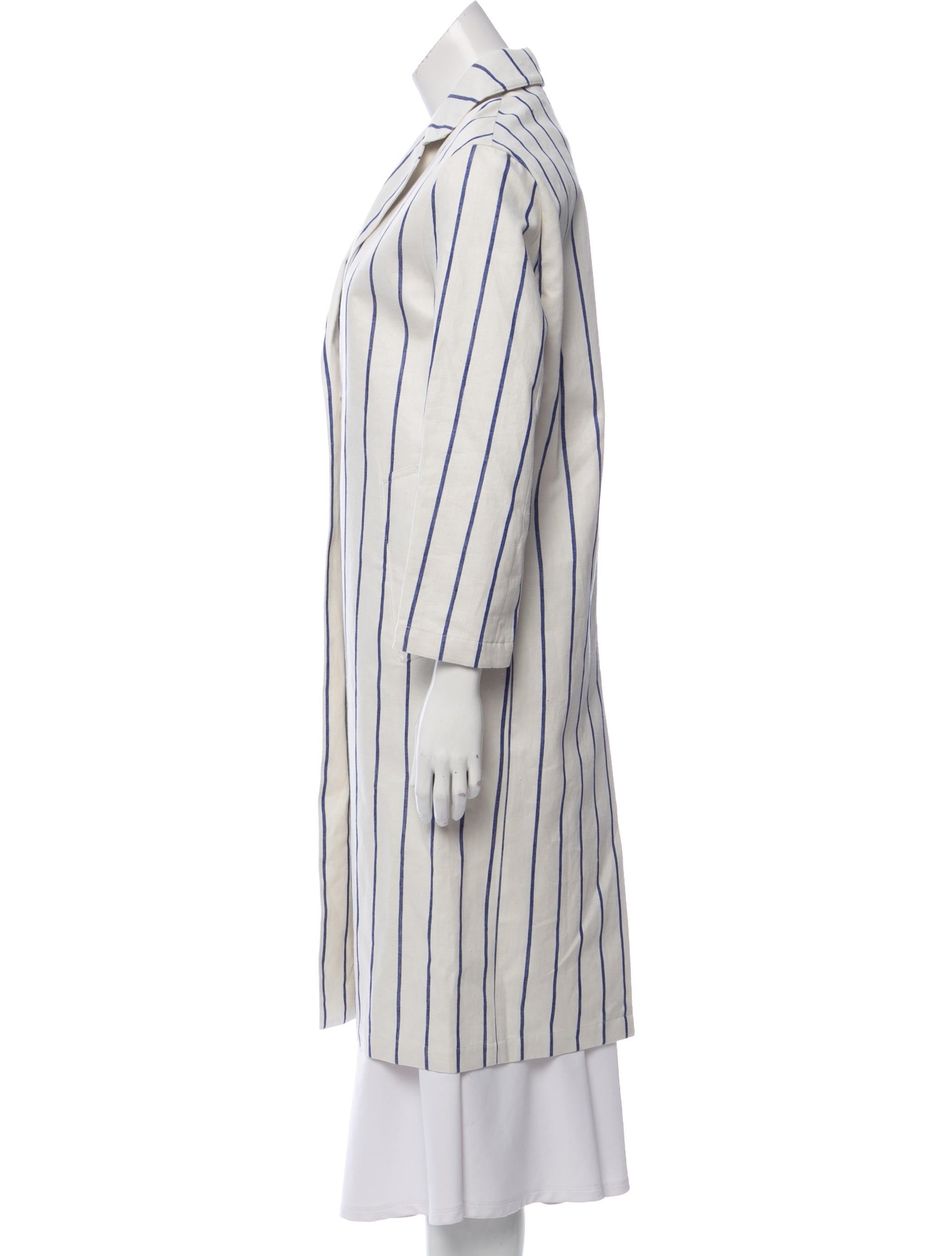 Mackintosh Long Striped Linen Coat