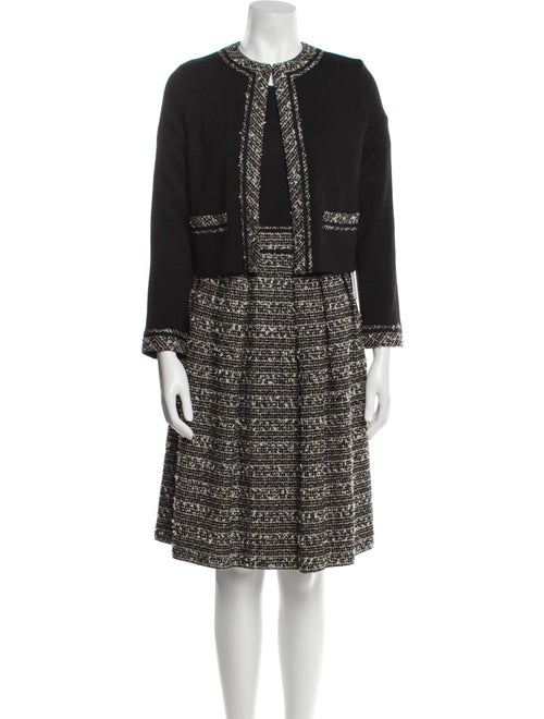 Mackintosh Tweed Pattern Fringe Trim Accent Dress Set