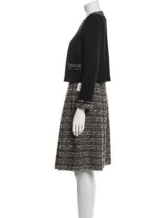 Mackintosh Tweed Pattern Fringe Trim Accent Dress Set