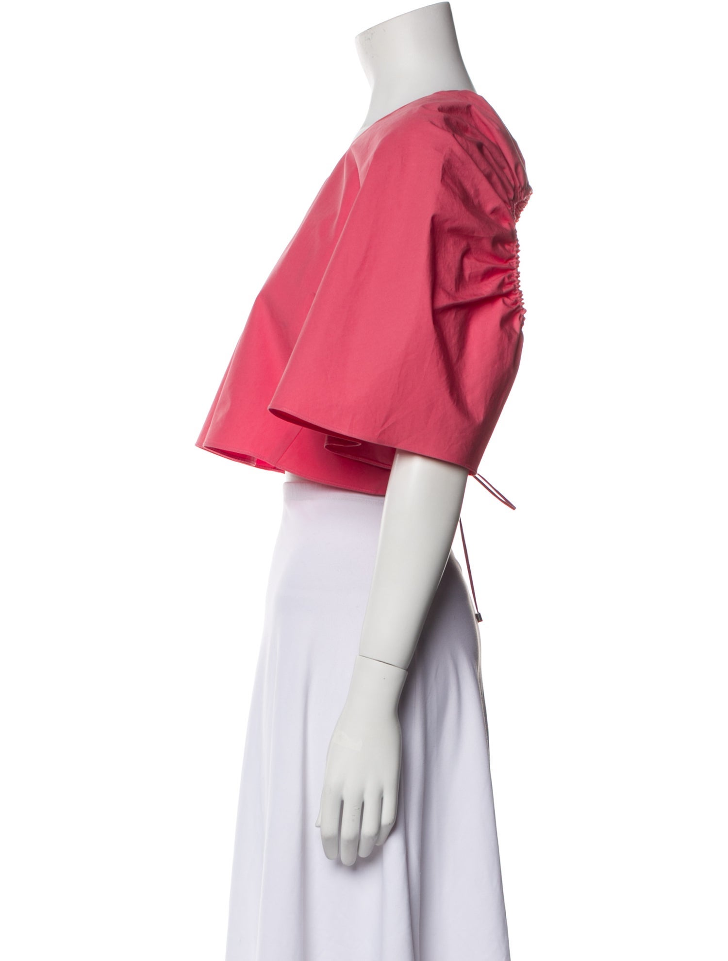 Maison Rabih Kayrouz Crew Neck Short Sleeve Crop Top