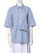 Maison Rabih Kayrouz Striped Short Sleeve Button-Up Top