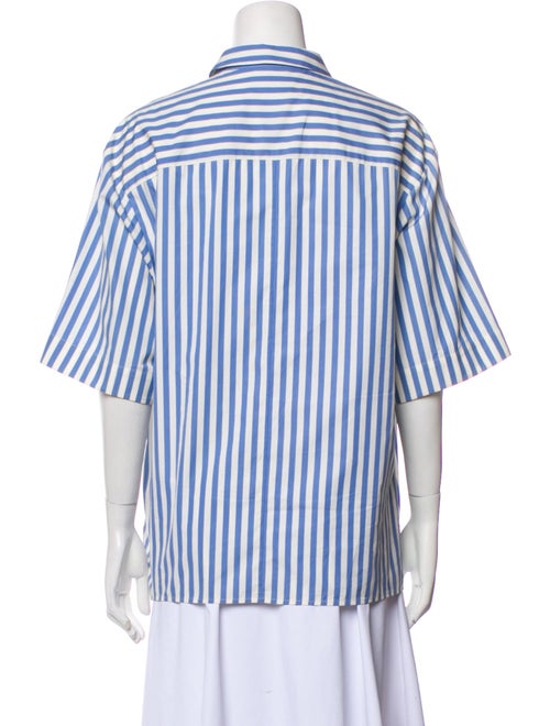 Maison Rabih Kayrouz Striped Short Sleeve Button-Up Top
