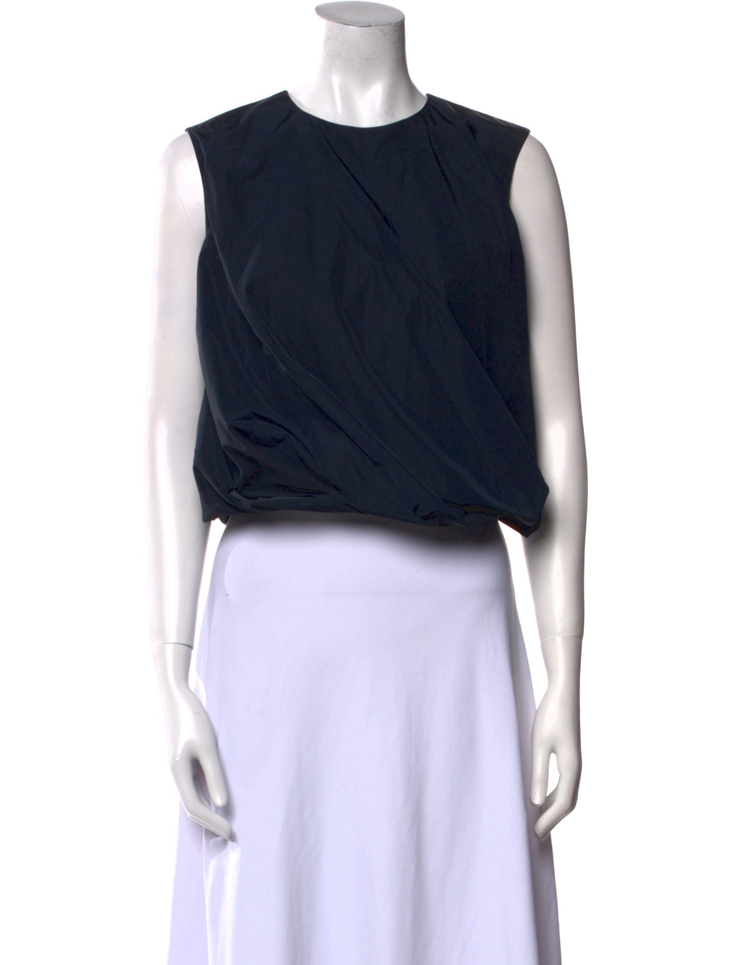 Maison Rabih Kayrouz Crew Neck Sleeveless Crop Top