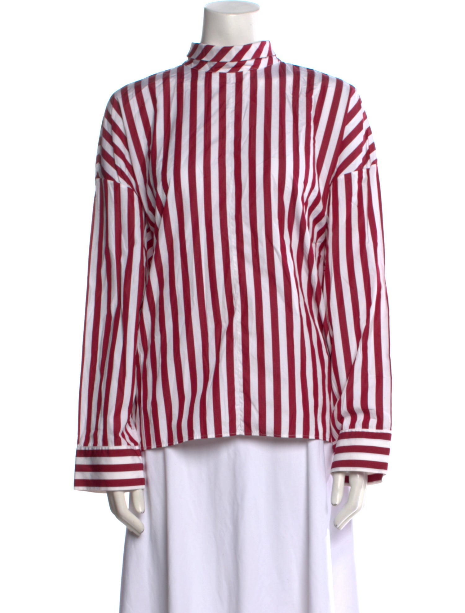 Maison Rabih Kayrouz Striped Mock Neck Blouse