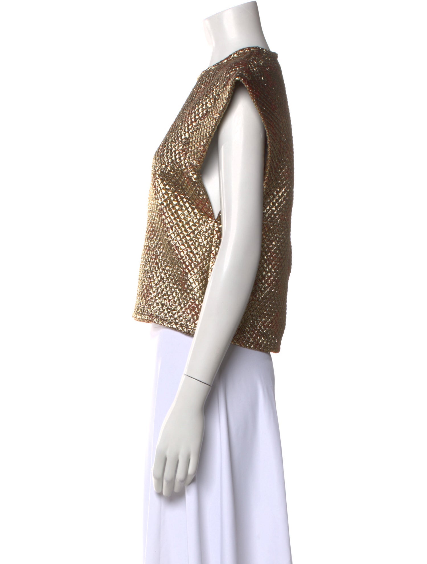 Maison Rabih Kayrouz Printed Crew Neck Crop Top