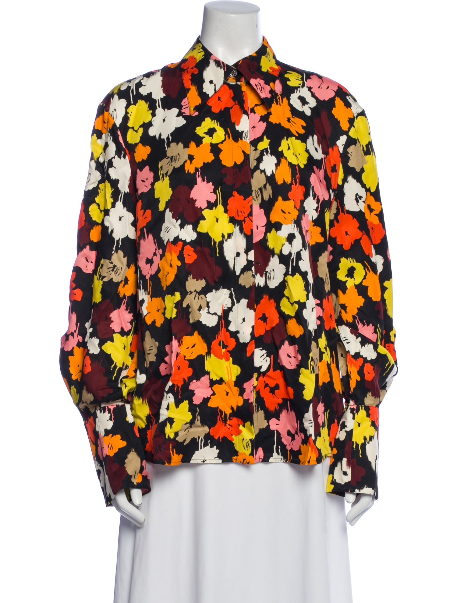 Maison Rabih Kayrouz Floral Print Long Sleeve Button-Up Top