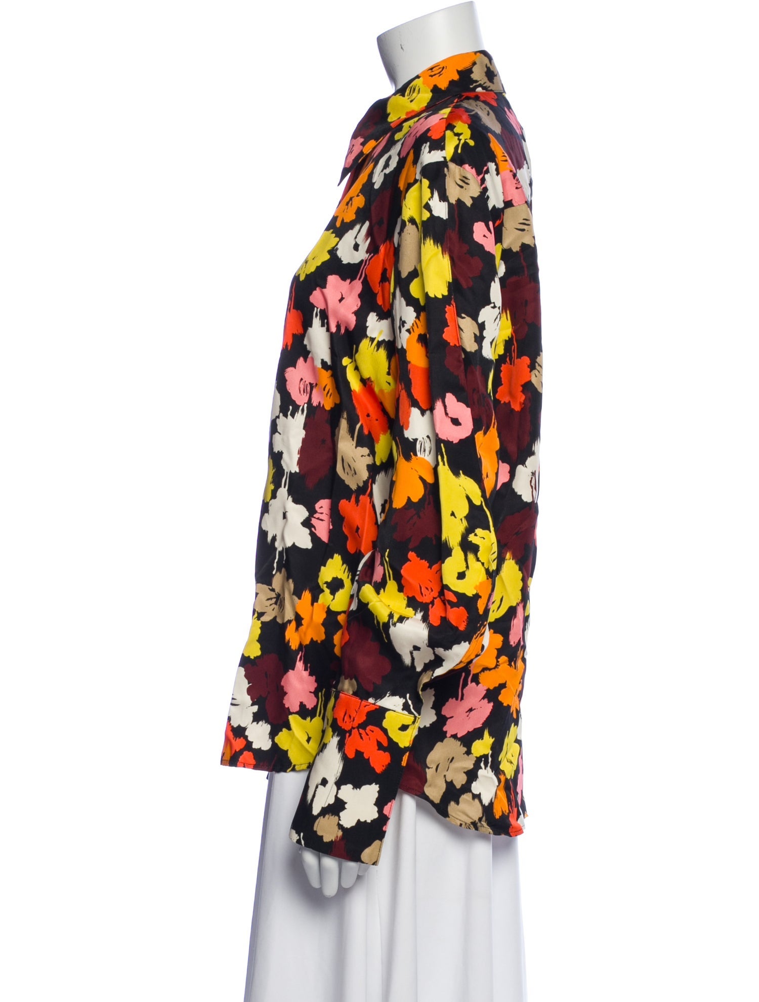 Maison Rabih Kayrouz Floral Print Long Sleeve Button-Up Top