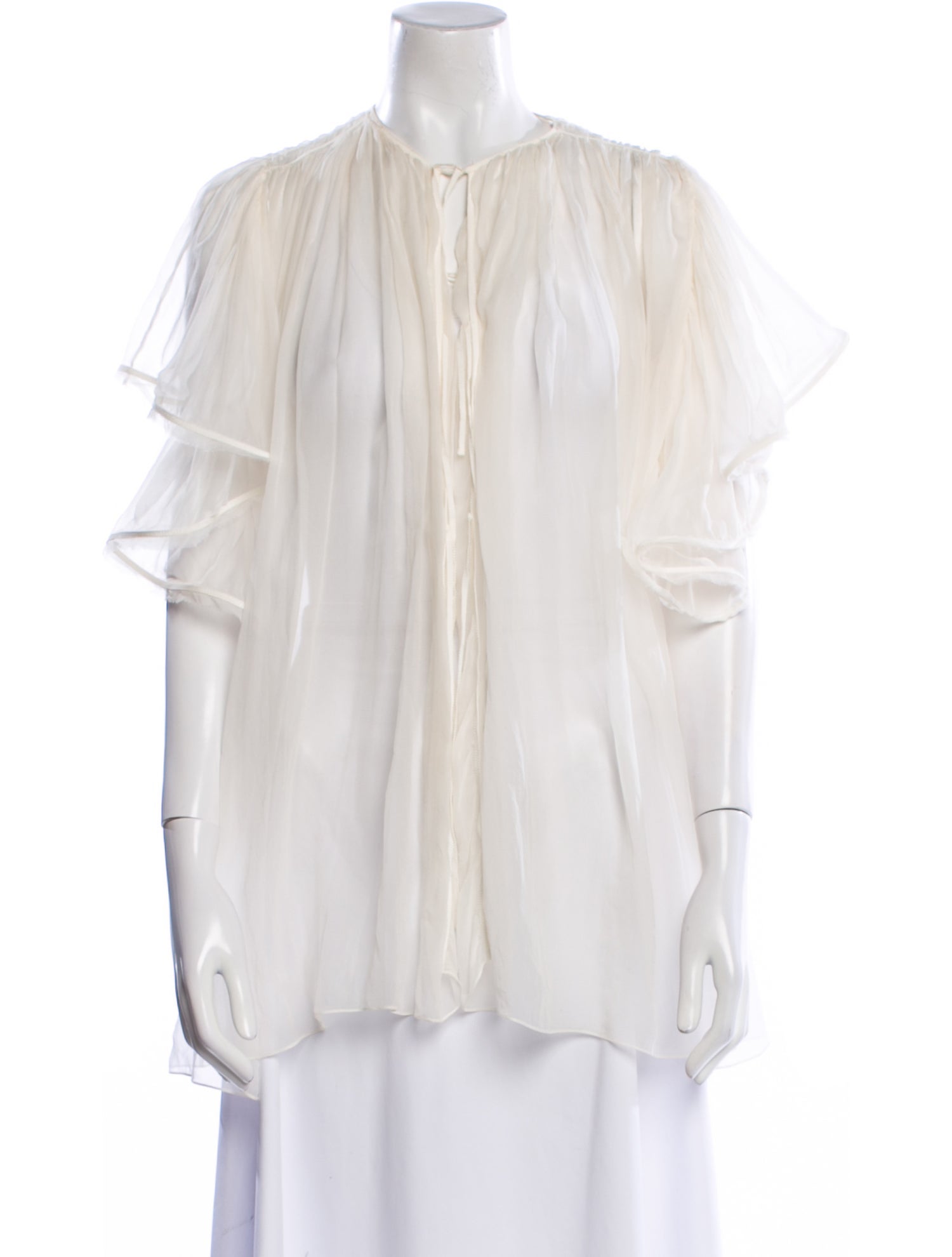 Maison Rabih Kayrouz Silk Crew Neck Blouse