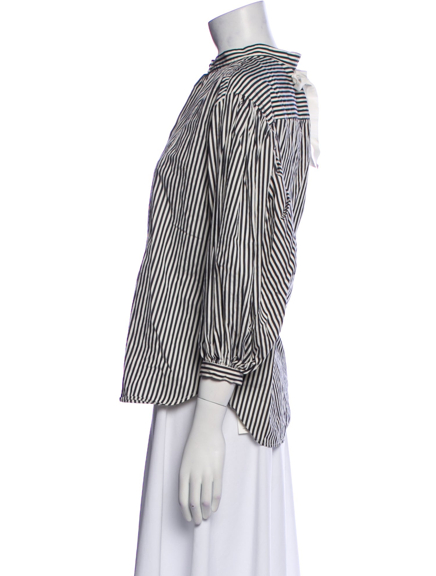 Maison Rabih Kayrouz Striped Mock Neck Blouse