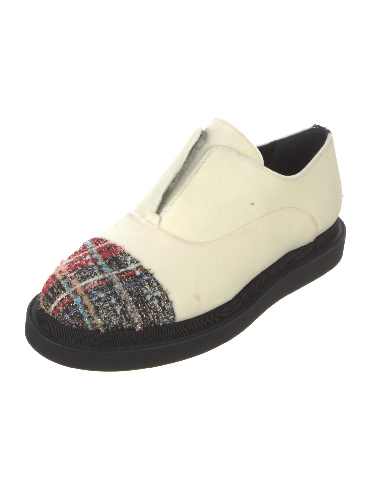 Marie Laffont Velvet Colorblock Pattern Oxfords