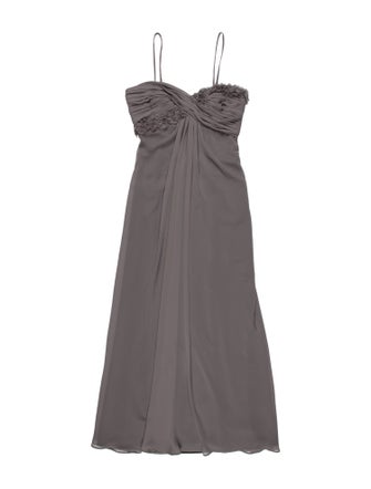 Monique Lhuillier Bridesmaids Square Neckline Long Dress