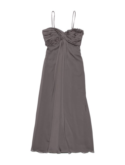Monique Lhuillier Bridesmaids Square Neckline Long Dress