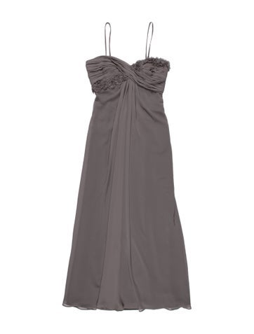 Monique Lhuillier Bridesmaids Dresses Square Neckline Long Dress US 0 | XS