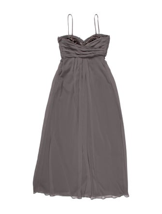 Monique Lhuillier Bridesmaids Square Neckline Long Dress