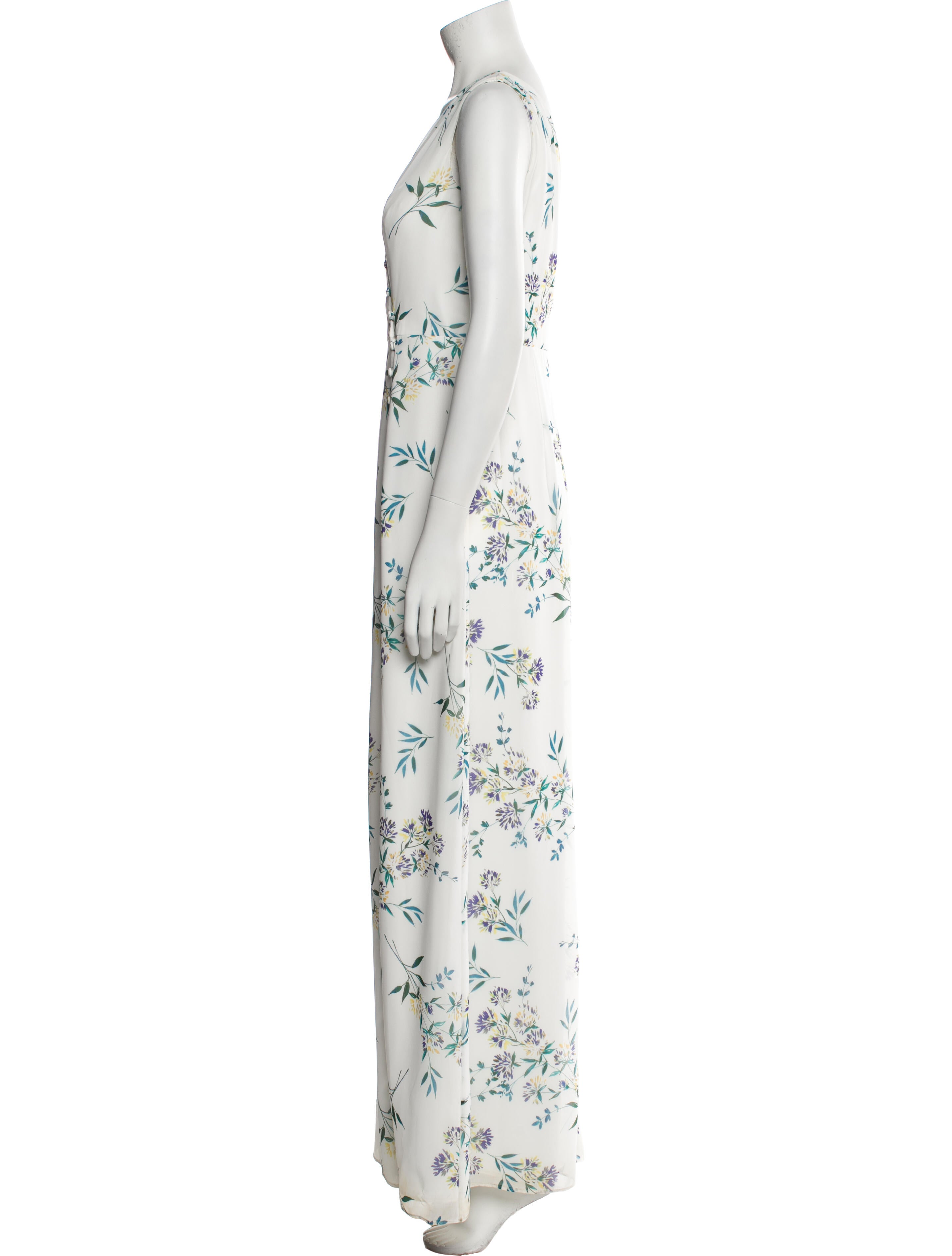 Monique Lhuillier Bridesmaids Floral Print Long Dress