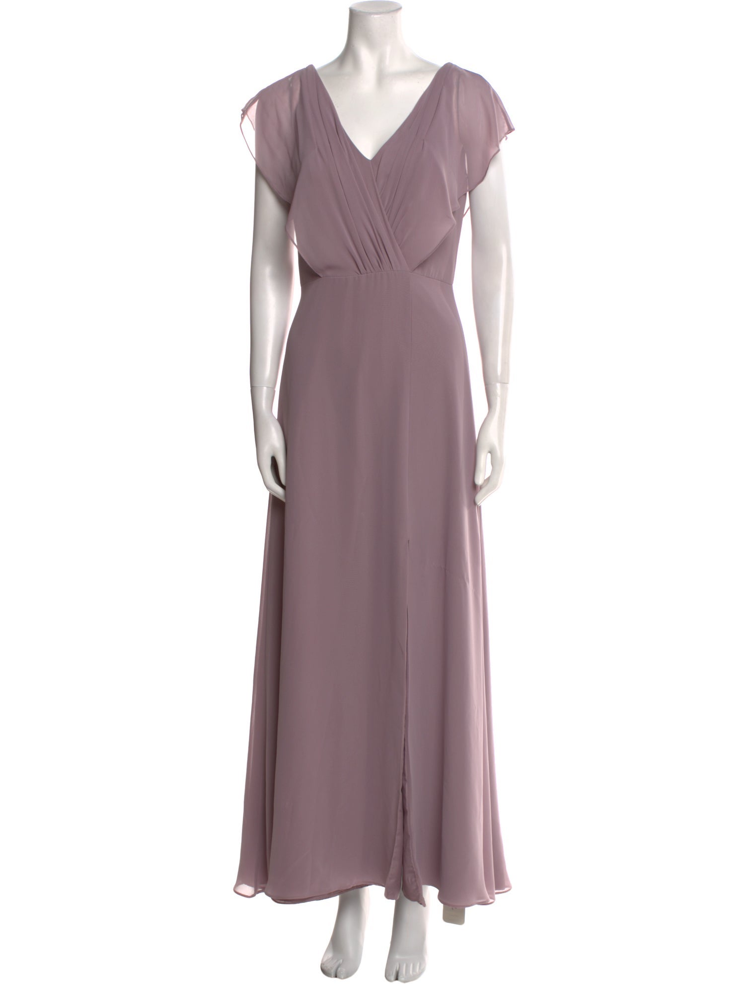 Monique Lhuillier Bridesmaids V-Neck Long Dress
