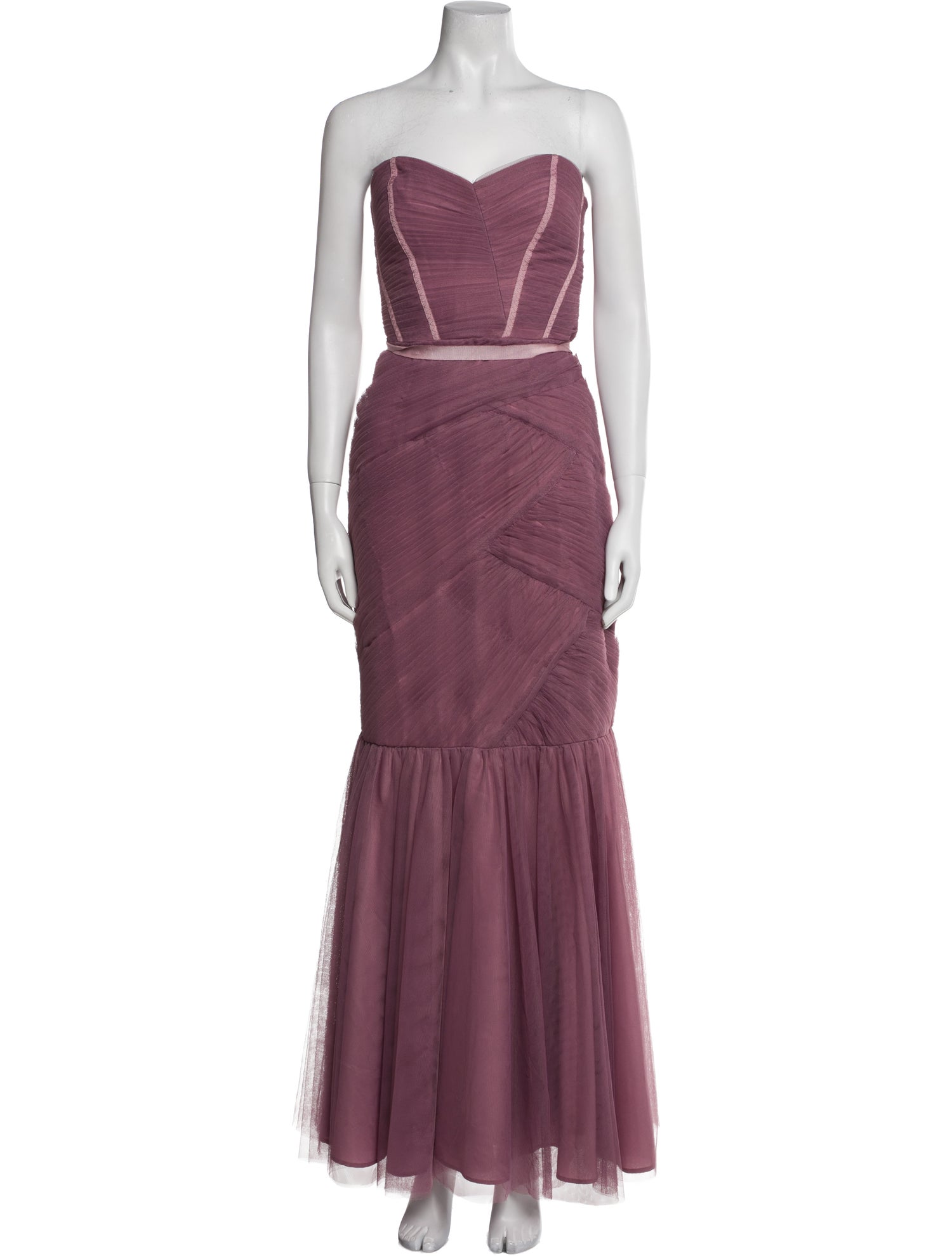 Monique Lhuillier Bridesmaids Strapless Long Dress