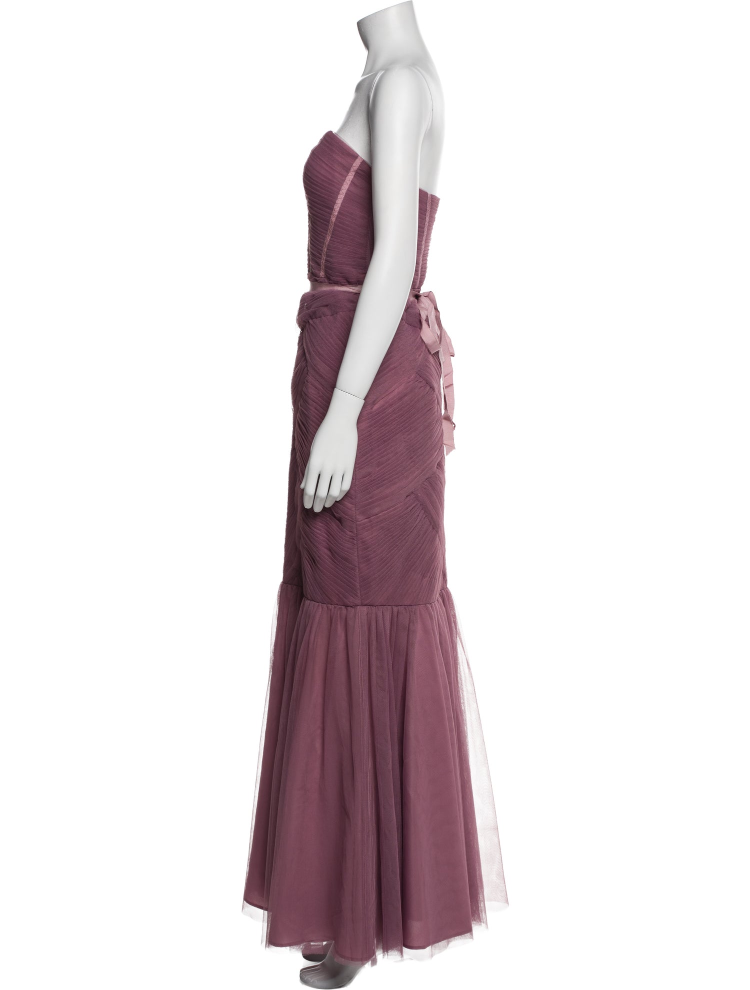 Monique Lhuillier Bridesmaids Strapless Long Dress