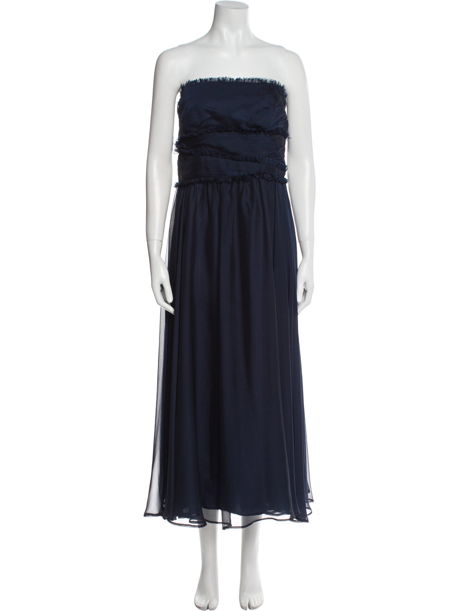 Monique Lhuillier Bridesmaids Strapless Midi Length Dress