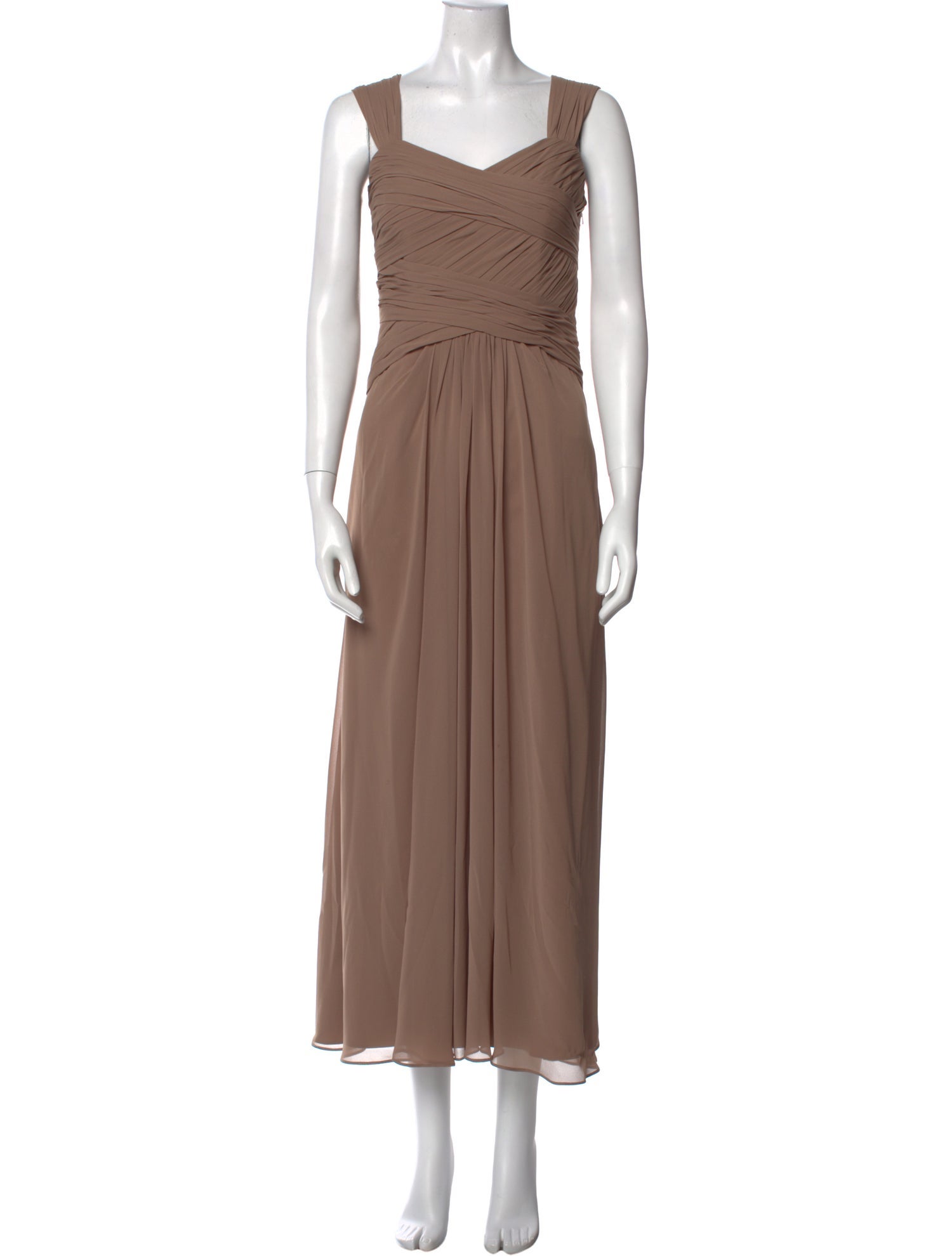 Monique Lhuillier Bridesmaids V-Neck Long Dress