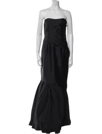 Monique Lhuillier Bridesmaids Strapless Long Dress