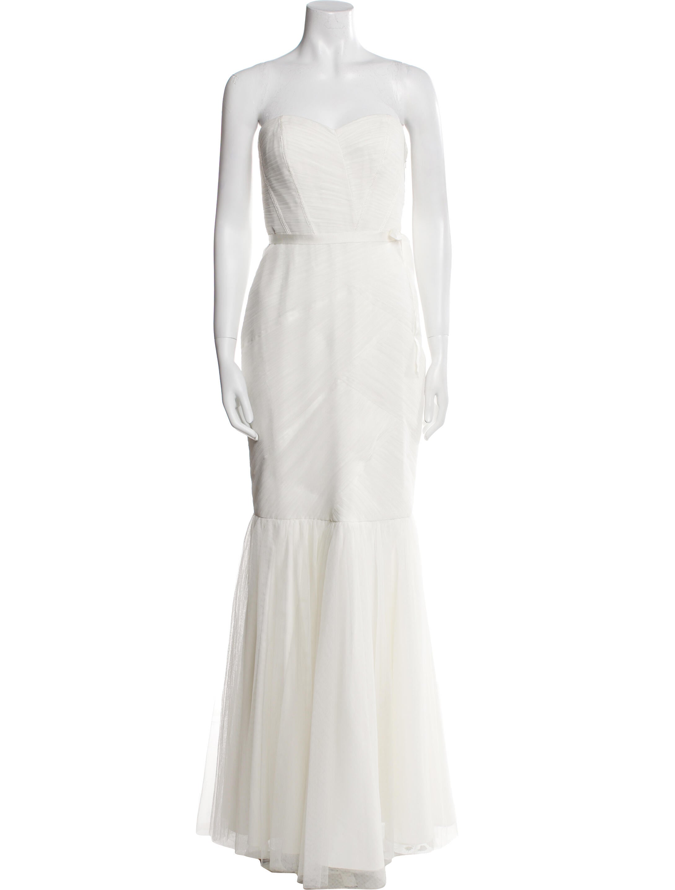 Monique Lhuillier Bridesmaids Strapless Long Dress