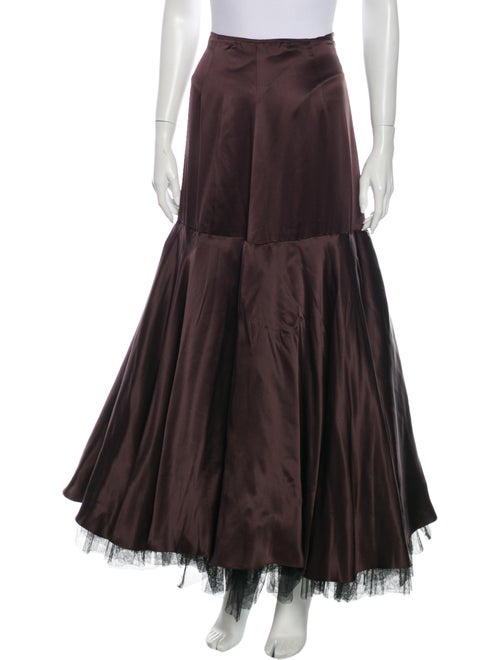 Morgane Le Fay Silk Long Skirt Brown