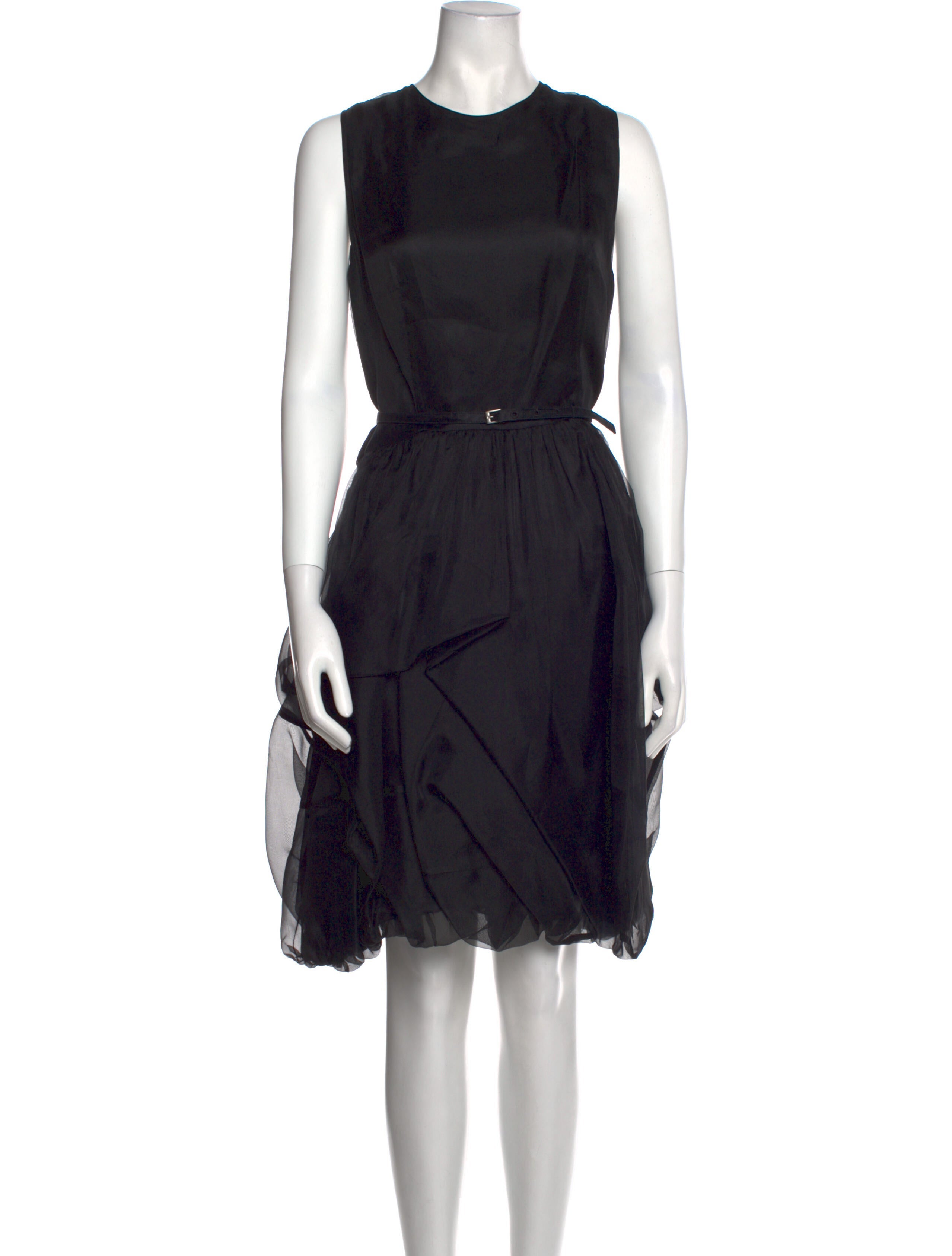 MORGANE LE FAY Size M Black Wool Blend Felted Floral Rosettes Sleeveless Casual Top