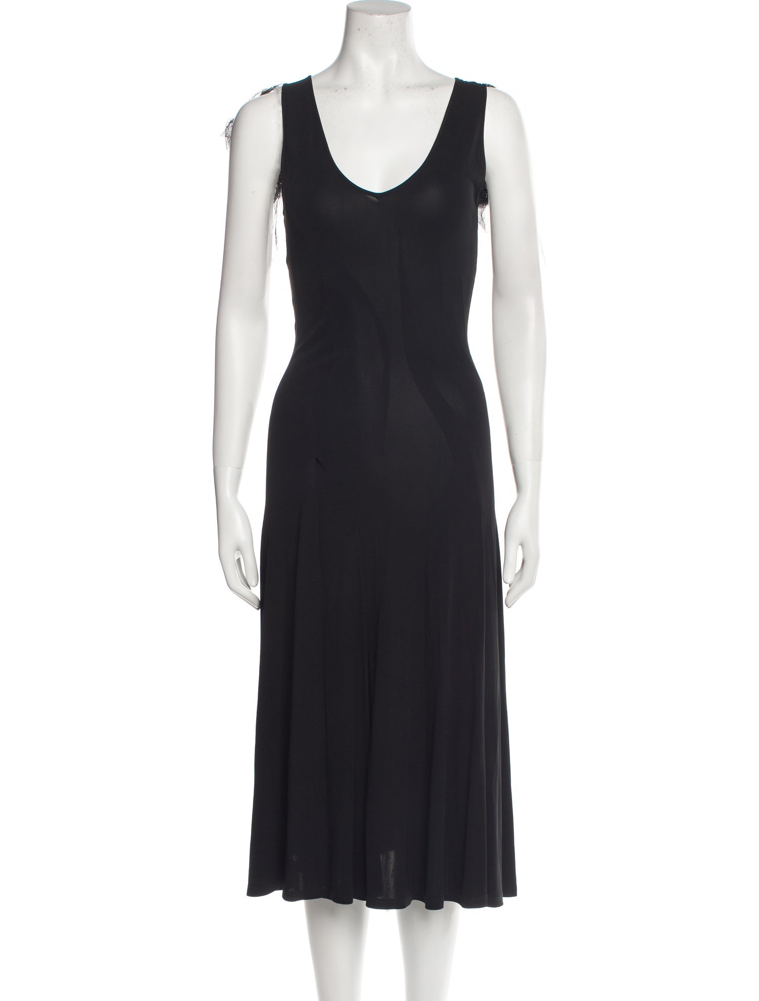 Morgane Le Fay Scoop Neck Midi Length Dress