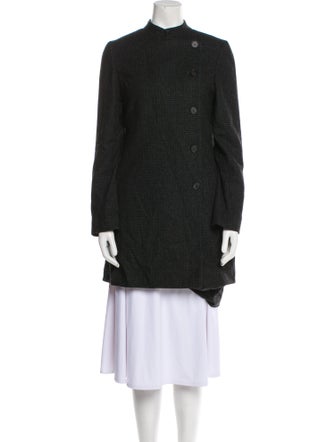 Morgane Le Fay Wool Plaid Print Coat