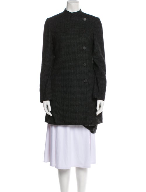 Morgane Le Fay Wool Plaid Print Coat