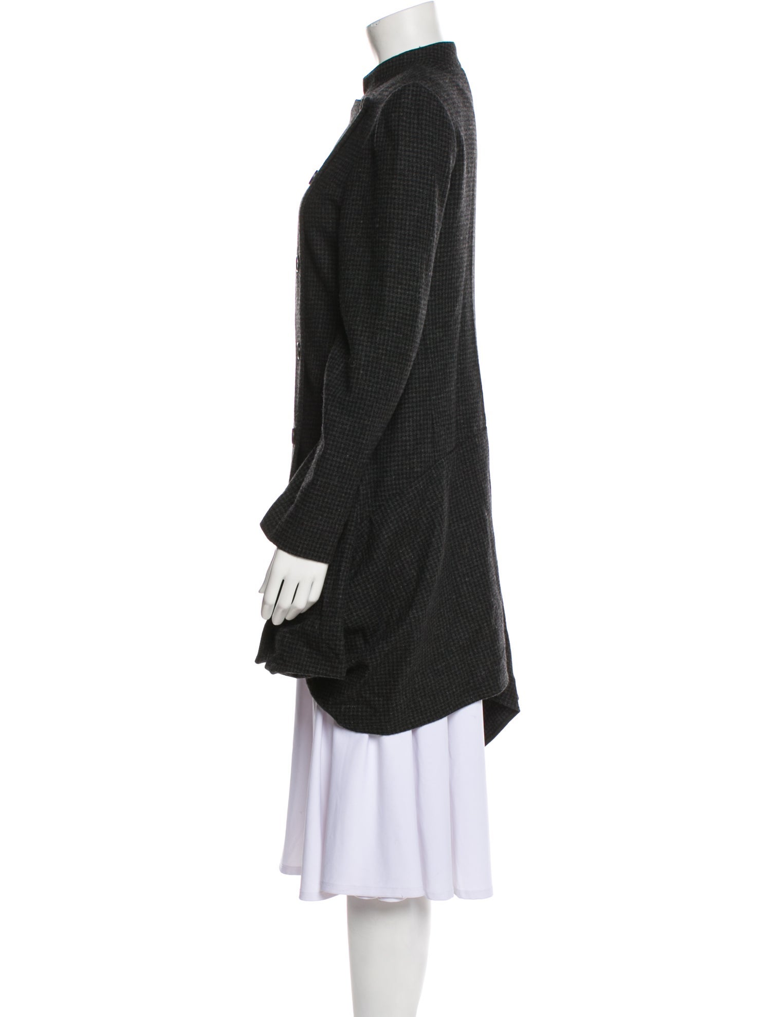 Morgane Le Fay Wool Plaid Print Coat