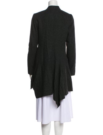 Morgane Le Fay Wool Plaid Print Coat