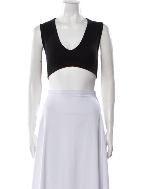 Morgane Le Fay Wool Scoop Neck Crop Top