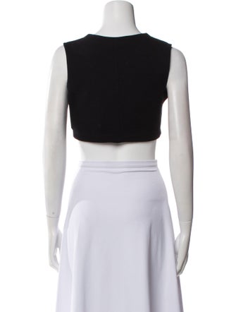 Morgane Le Fay Wool Scoop Neck Crop Top