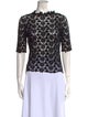 Morgane Le Fay Lace Pattern Mock Neck Blouse